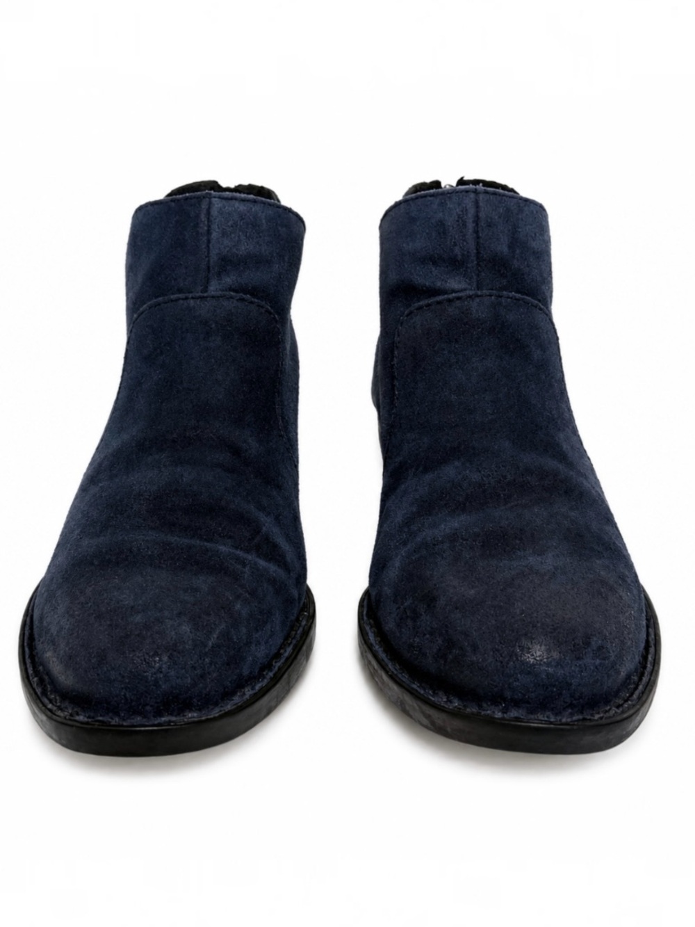 Born Distressed Blue Suede Ankle Booties Low Heel Casual Western 7M (Fits Long) - Picture 5 of 13